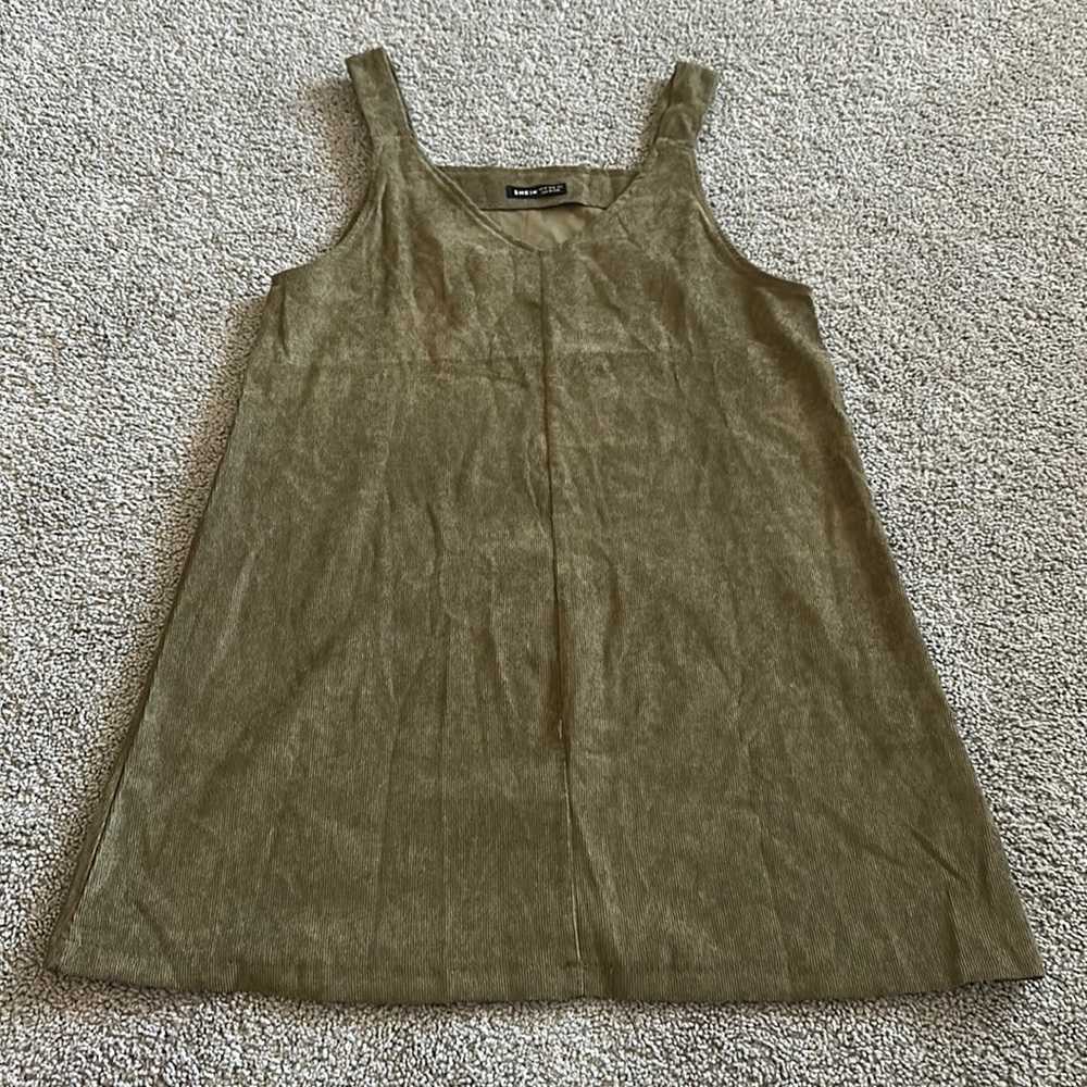 Olive green dress polyester dress